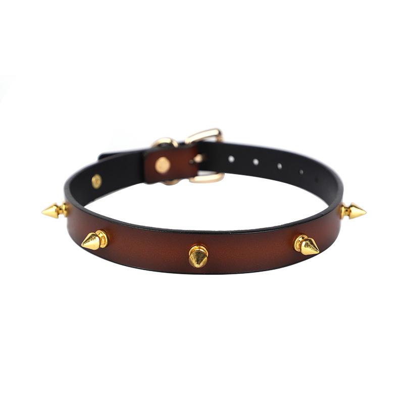 Collar Genuine Leather Series Slave Bed Neck Restraint Belt Strap for Couple Bondage Erotic Fun Sex Toy for Adult Female