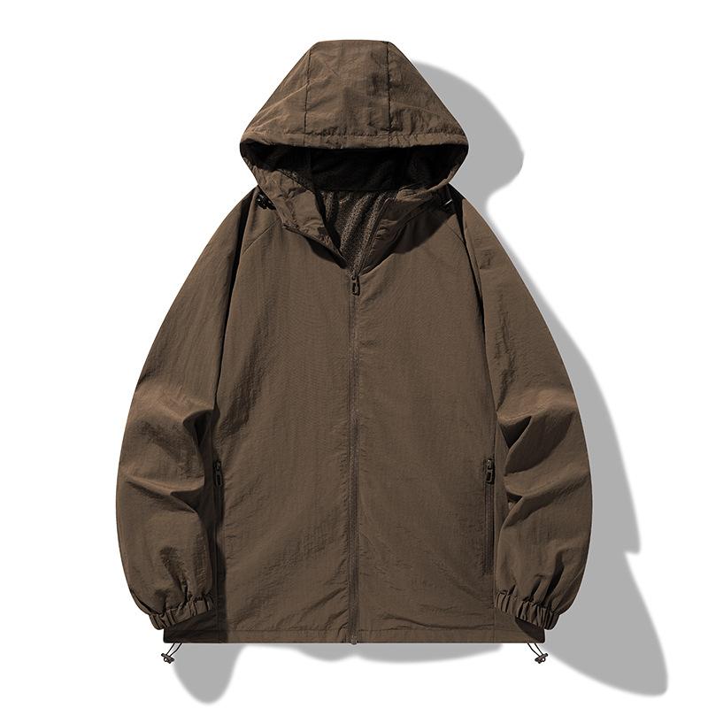 

Spring and Autumn Men s Coat Casual Men s Single Jacket New Loose Hooded Jacket 5XL верблюд