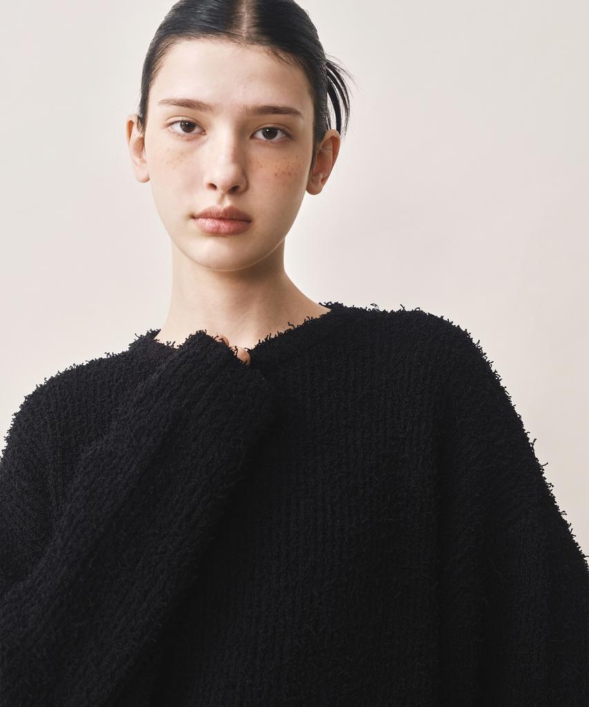 Nigaennikol Soft Boucle Ls Sweater_Black