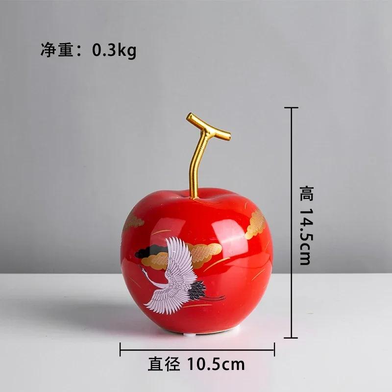 New Home Decoration Accessories Creative Crane Figure Ceramic Fruit Pear Model Desktop Display Sample Room Soft Decoration