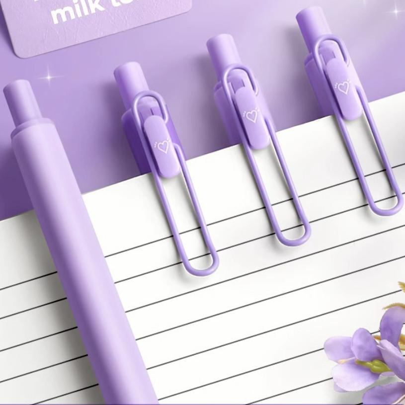 Paquete de 4 bolígrafos de gel de 0,5 mm para estudiantes, bolígrafos de tinta negra, material de oficina y escolar