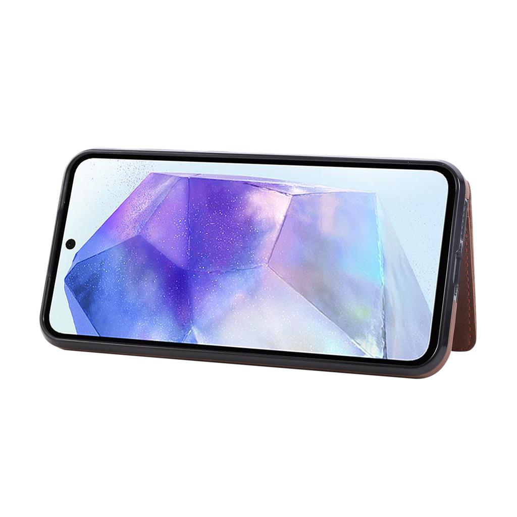 For Samsung Galaxy S25+/S24+ Case Card Holder Kickstand Leather + TPU Phone Cover with Ring Holder