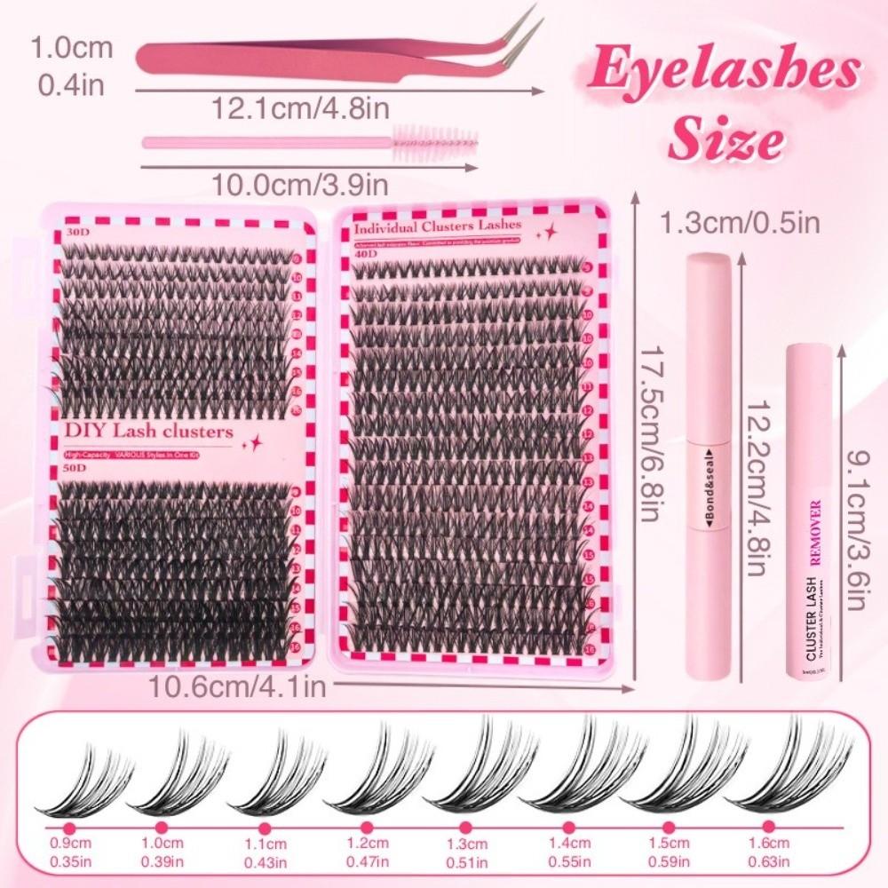 700 Clusters/Box Curvature D Dense Grafted False Eyelashes 9-16MM DIY Lashes Extension  Daily