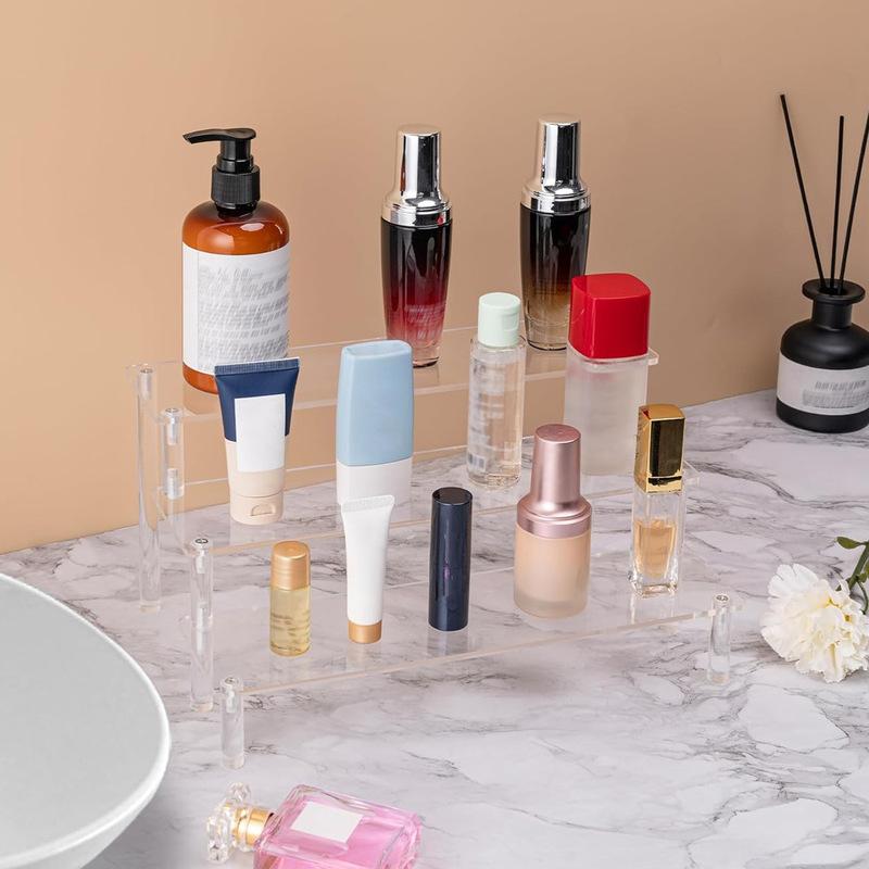 1pc,Multilayer acrylic transparent display rack, desk storage rack, suitable for cosmetics, perfume, dolls, nail polish shelf
