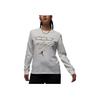 Jordan Alphabet Print Loose Casual Long Sleeve T-Shirt Women Tops White FD7206-133