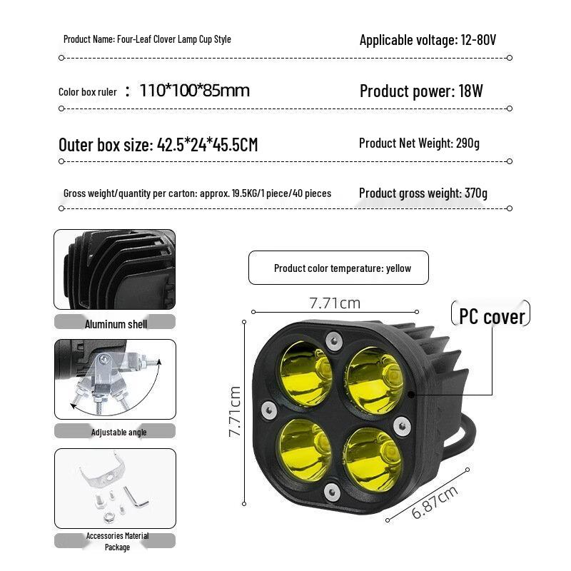 Dvojitý LED světlomet Owl pro motocykly a automobily