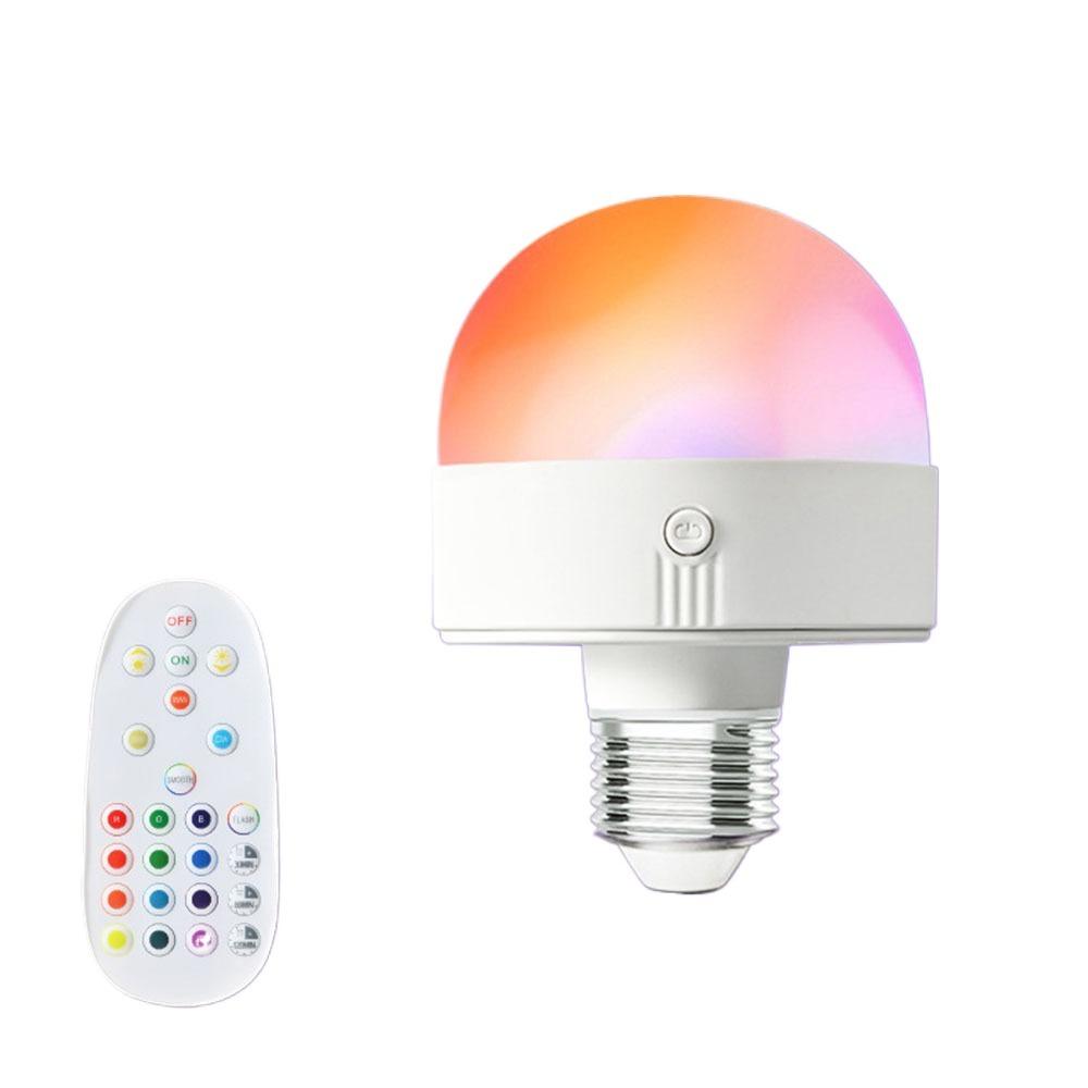 5W Emergency Bulb With Remote Stage Lamp Bulb Atmosphere Light RGB   Light Bulb  Bar