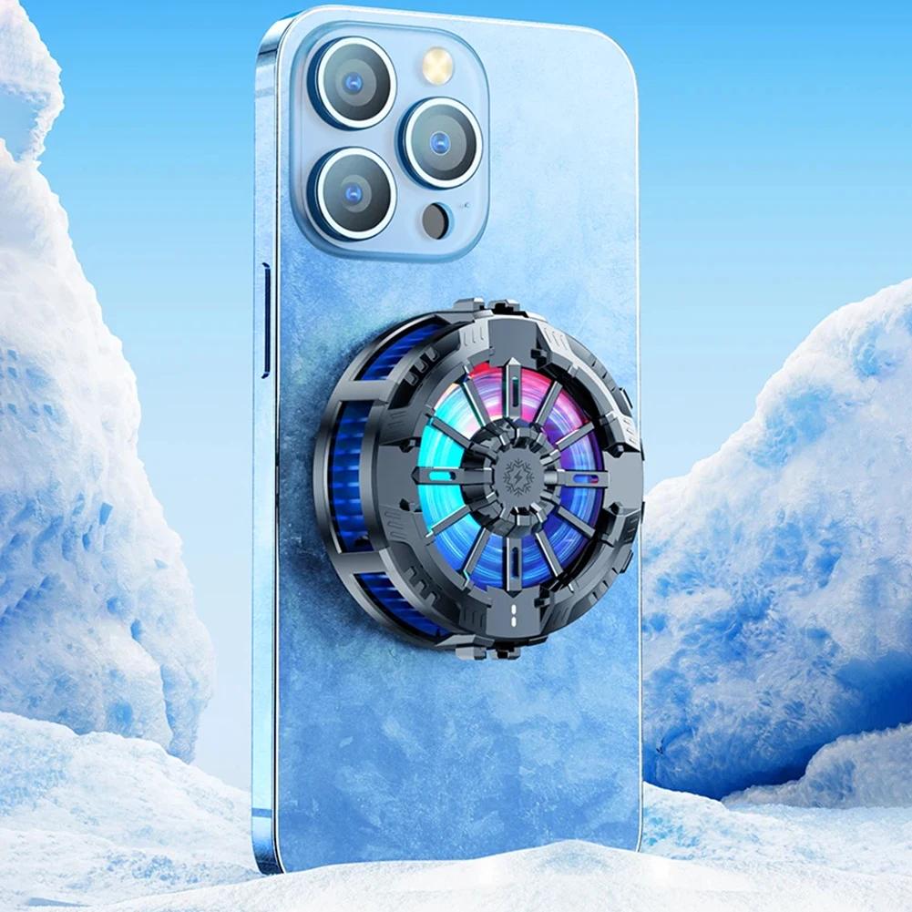 Magnetic & Back Clip Mobile Phone Radiator Cooler with Digital Display RGB Charging Silent Fast Cooling Mobile Phone Radiator