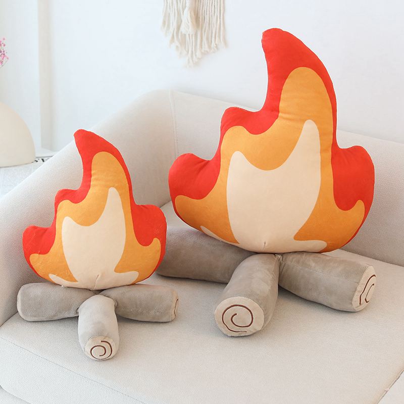 30cm/45cm Funny Simulation Bonfire Plush Toy Soft Stuffed Cartoon Fire Doll Living Room Floor Pillow Cushion Decor Gift