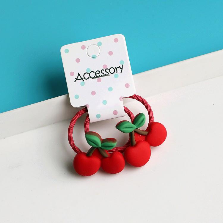2PCS New Cartoon Cute Cherry Radish Princess Headwear Kids Elastic Hair Bands Children Hair Ties Ropes Girls Accessories Baby Headdress