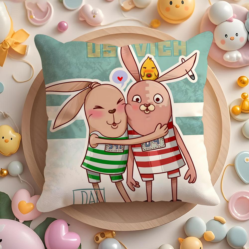 Anime U-Usavich Cushion Cover Home & Car Multi-Scene Pillow Cover - Reversible, Soft & Durable for Daily Use