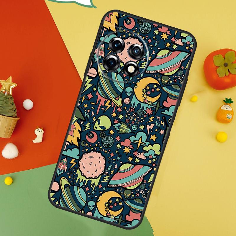 Cartoon Alien Case For OnePlus 15 12 12R 13T 13R 13 11 9 10 Pro 10T 8T Nord 5 CE 2 3 4 Lite N20 N30 Cover