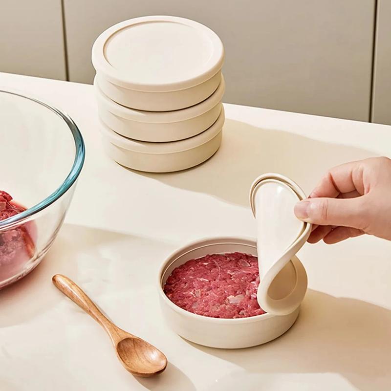 Circular Beef Patty Silicone Lunch Box Microwave Heated Silicone Fresh-Keeping Box, Snack Salad Bento Box