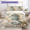 Custom Name Nautical Adventure Map Bedding,Quilt Set Quilt Cover Pillowcase Home Birthday Gift(1 * Duvet Cover + 2 * Pillowcase, Without Core)_lx