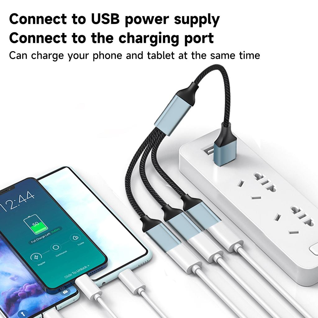 USB-Splitterkabel (1 Eingang, 3 Ausgänge), USB-A-Erweiterungshub, Multi-USB-Port-Erweiterungskonverter für Auto, PC, Computer, Tastatur