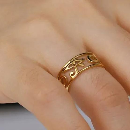 Ring Ancient Egypt Egyptian Symbol Ankh Eternal Life Cross Eye Horus Key Life Amulet Talisman Protect Health Charming Accessories