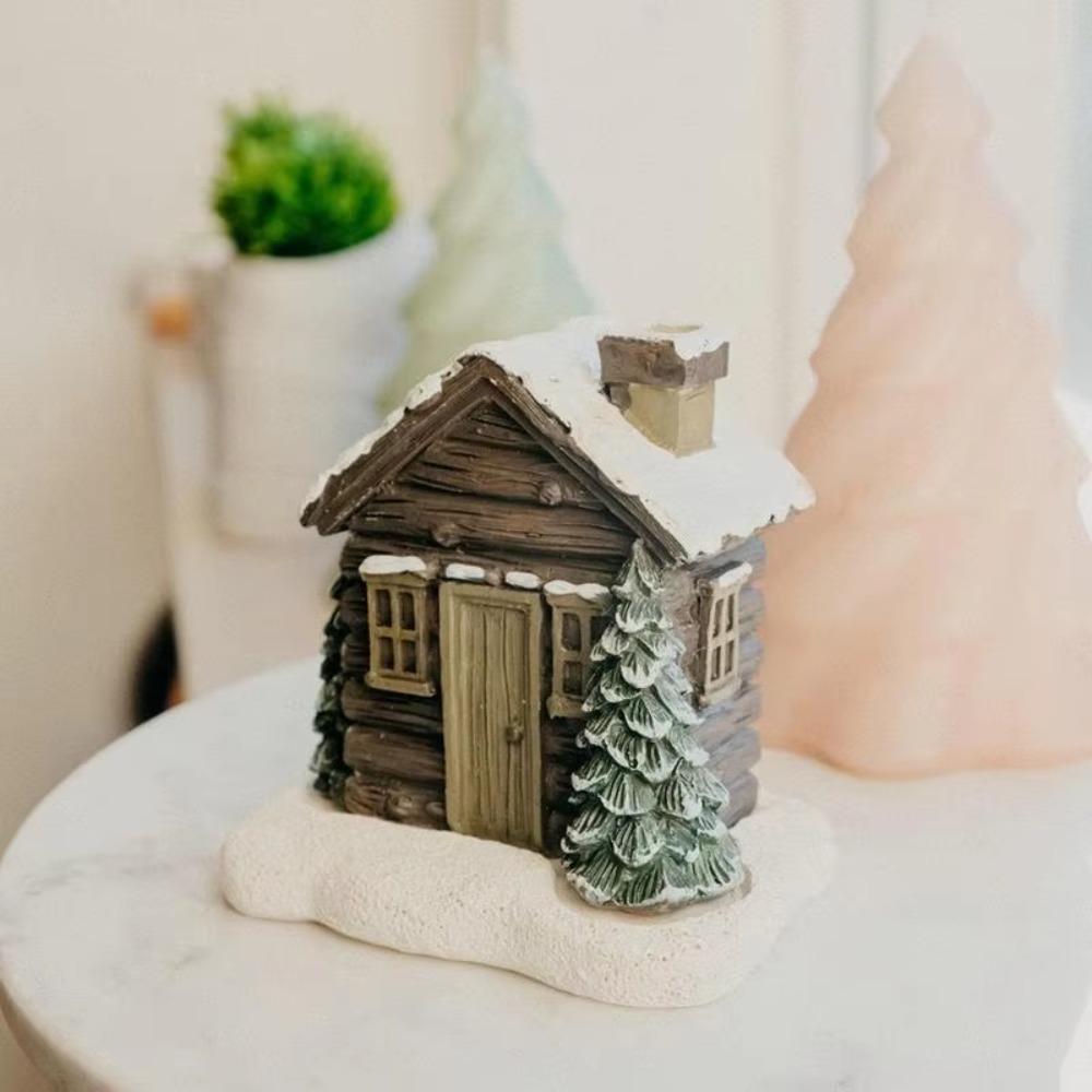 Resin Chimney Hut Decoration Cartoon Christmas Chimney Hut Incense Cone Burner New Year Gifts