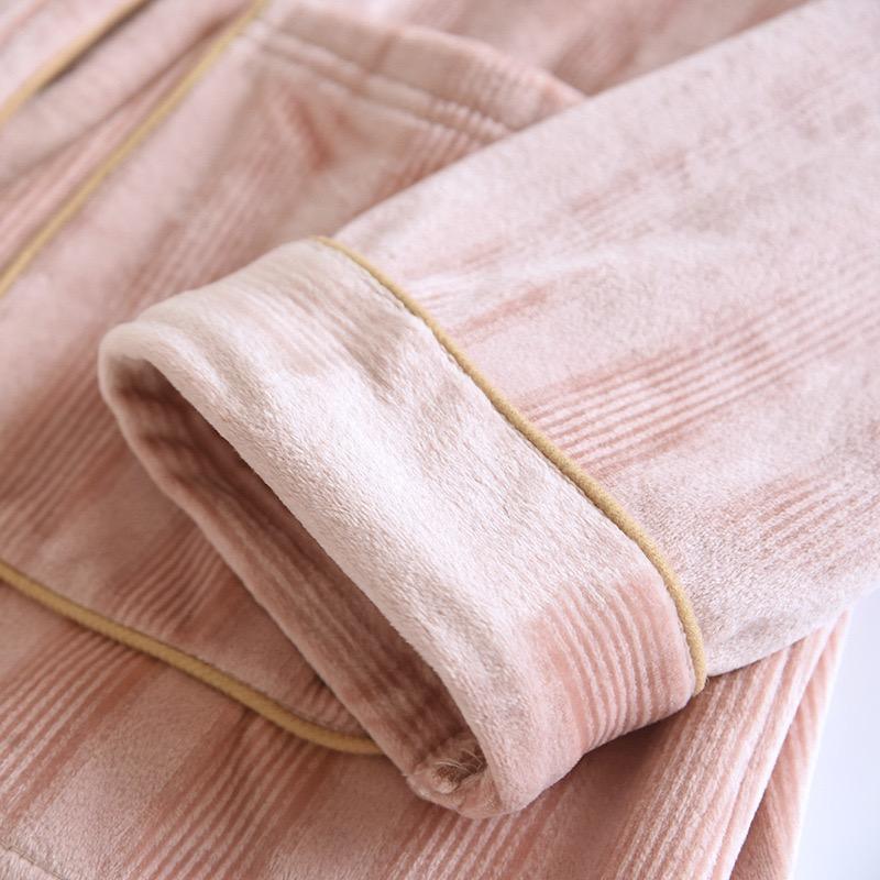 Winter Couple Pajama Suit Coral Velvet Women's Pajamas Long Nightgown Household Suit Plush Thicken Men Pajama