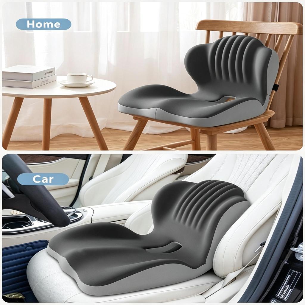 Memory Foam Integrated Seat & Back Cushion,Ergonomic Waist Support Chair Cushion For Office Home Car Long Sitting