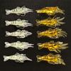 10pcs Soft Silicone Luminous Simulation Shrimp Shaped Fishing Lure With Hook, Bait Kit For Outdoor, Fishing Accessories