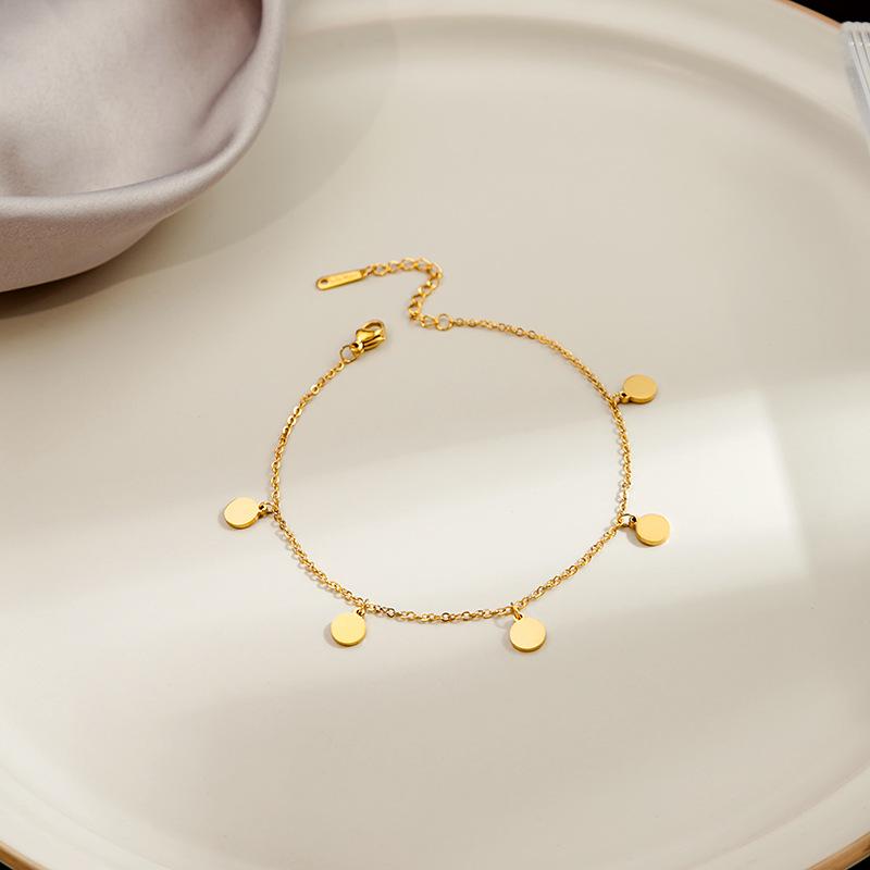 

Металлический бирюзовый геометрический дисковый браслет на ногу с дизайном восьмиконечной звезды и бабочки – Нишевый стиль, аксессуар для стопы