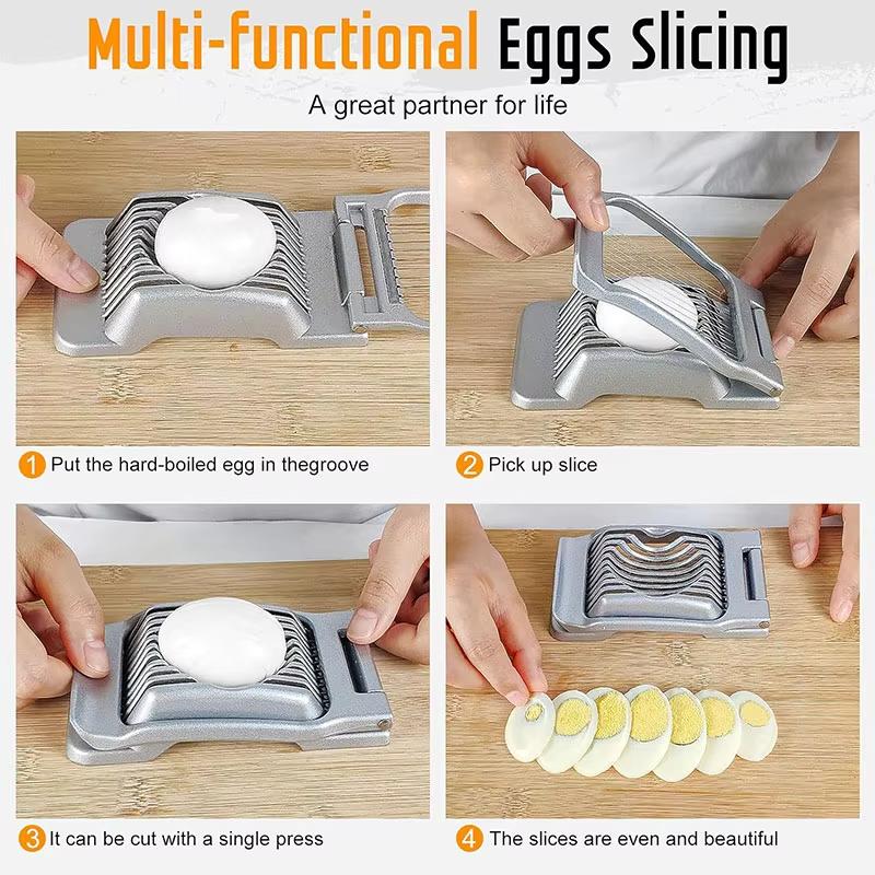 Square Stainless Steel Egg Slicer, Household Egg Slicer, Vegetable, Fruit, Mushroom, Ham, Strawberry Banana Slicers Kitchen Tool