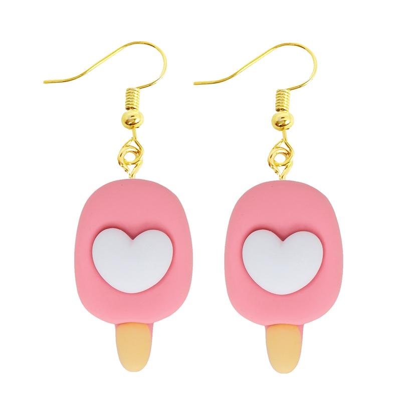 Women Earring Resin Drop Funny Custom Cute Girls Eardrop Kids Chocolate Strawberry Hamburger Dog Mushroom Broccoli Coffee