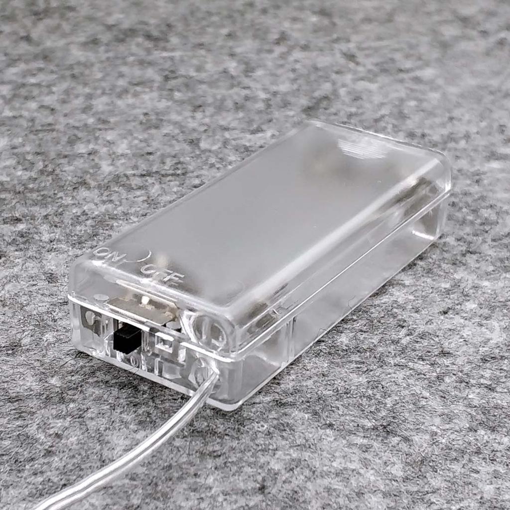 2 AA 3V Battery Holder AA Battery Box with Switch New AA Battery Case with Line Transparent