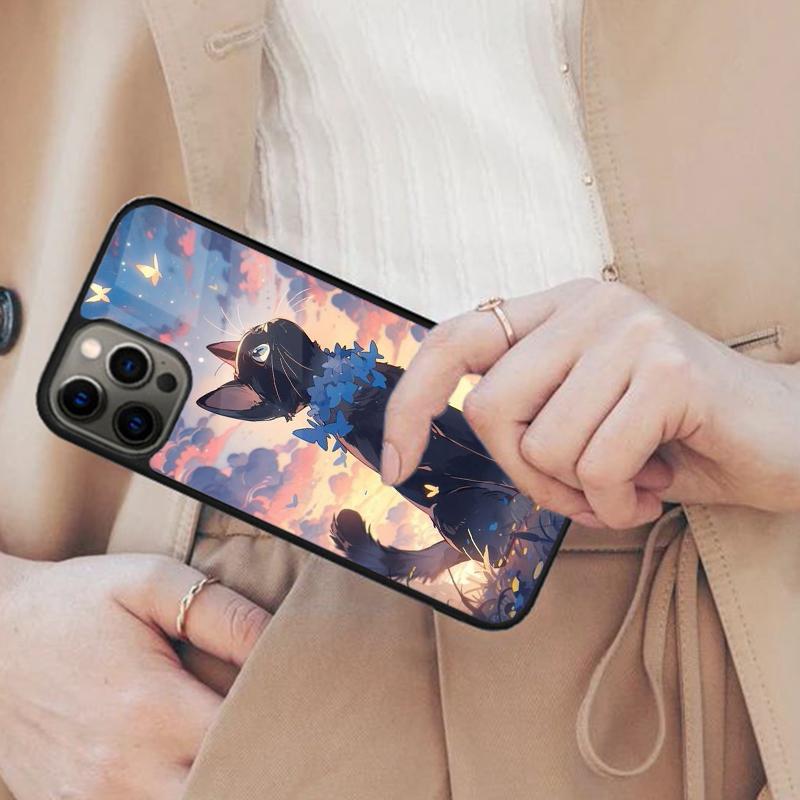 

Забавный Кот Арт Магнитный Чехол Для Телефона ДЛЯ APPLE iPhone 17 Air 16 14 13 12 Pro Max 15 Plus Беспроводная Зарядка С Чехлом MagSafe iPhone 13mini