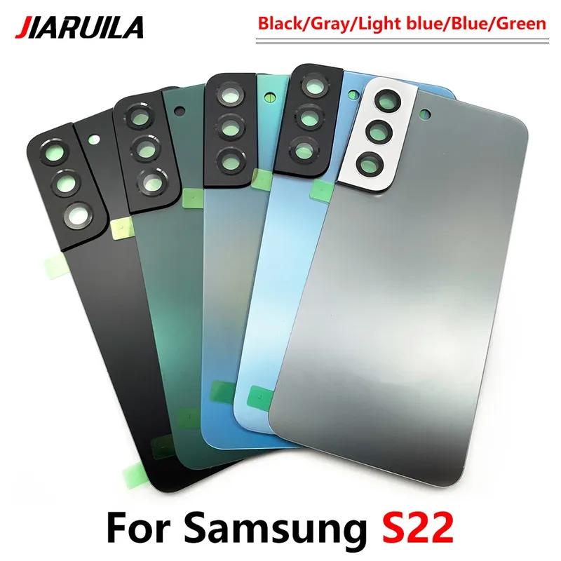 Back Glass Rear Cover For Samsung S22 / S22 Plus Battery Housing Battery back cover STICKER Adhesive With Camera Lens