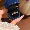 Elegant Purple Diamond Clover Adjustable Women's Ring - Chinese Luxury Style