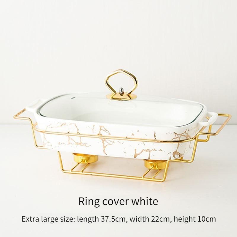 Creative Rectangular Double Ear Ceramic Casserole Household Tableware Light Fire Heating Hotel Dry Soup Pot