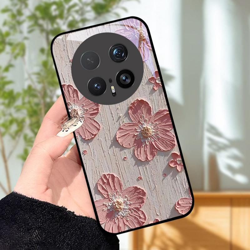 Gehärtetes Glas Handyhülle Für Honor Magic 8 8Pro Luxus Mode Rückseite Abdeckung Für Magic8 Pro Hüllen BKQ-AN00 Stoßfest Cartoon Capa