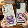 Phone Case: 2D Flat Samsung Galaxy A34 A35 M05 M06 S20 S22 S21 FE Plus 5G Protective Case, Purple Galaxy Teddy Bear, Christmas and Halloween Gift