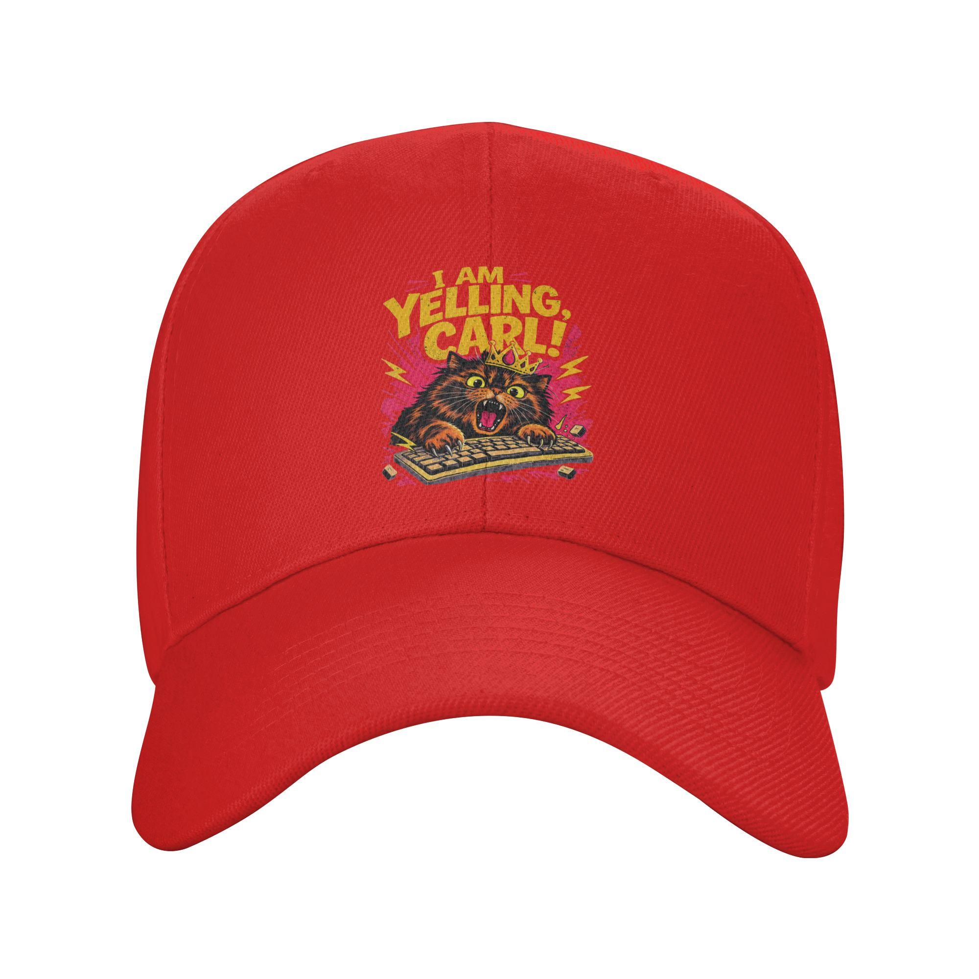 I Am Yelling Carl Donut Cat Meme Casual Baseball Cap Kpop Rock Hip Hop Hats Summer Sun Visor Unisex Adult Classic Baseball Caps One Size