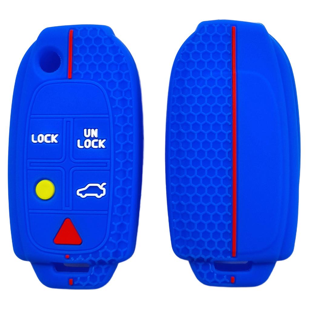 Drop-proof key cover for Volvo XC90 folding 5-button key cover, old Volvo S80 honeycomb pattern silicone key bag