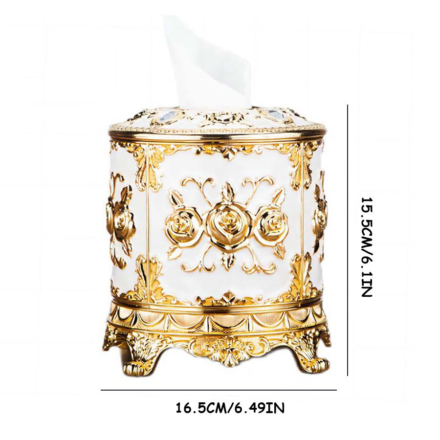 Vintage Europäische Rosen Taschentuchboxhalter Zylindrische Papierentnahme Zuhause el Badezimmerdeko Einzelrollen Aufbewahrungsorganizer