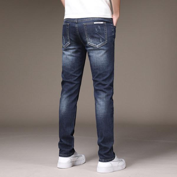 Men's Jeans Men's Spring and Autumn Section of The New Straight Slim Summer Trousers Trend Thin Section Trousers Male