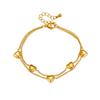 Stylish and unique design, double-layer chain heart-shaped bracelet, simple, versatile, and sophisticated for everyday wear, made of titanium steel.