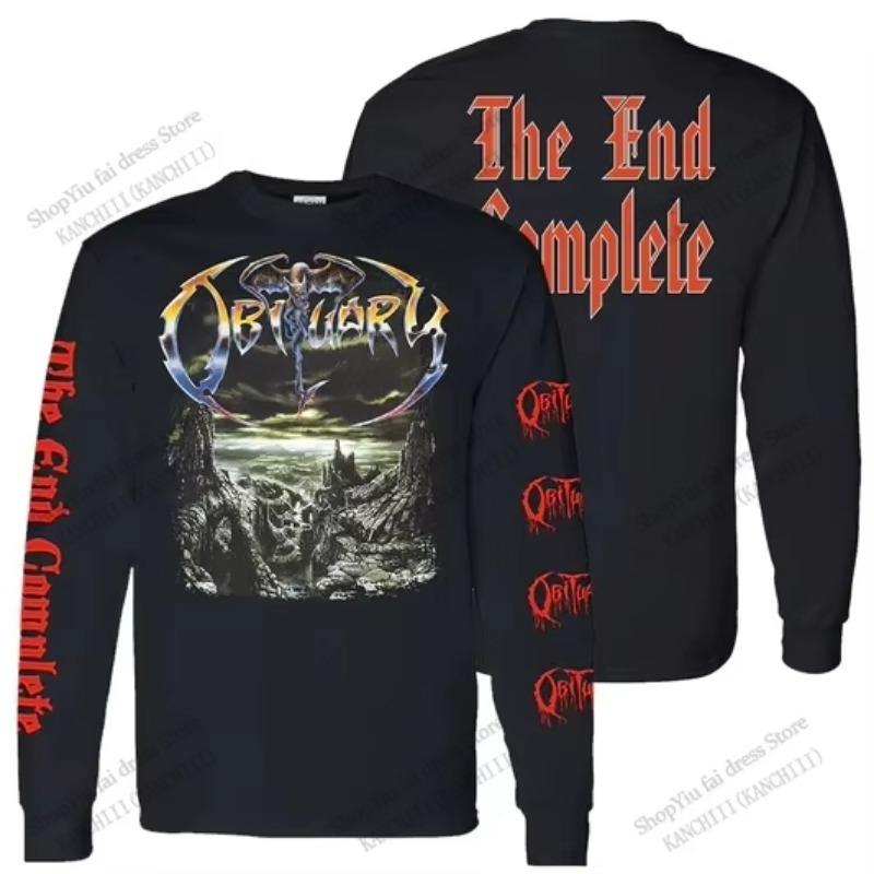 New Retro Rock Obituary Band 3D Print Long Sleeve T-Shirt Men Women Fashion Sport Hip Hop Tops Tees Men Clothing Outdoor T-Shirt