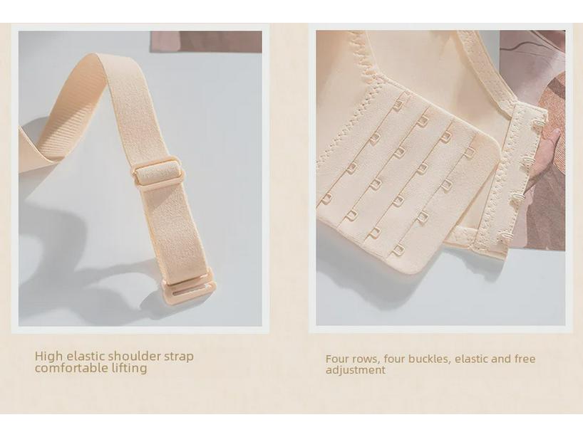 Sutiã acolchoado extra grosso de 5 cm, sem fio, anti-flacidez, levanta e sustenta, ajustável