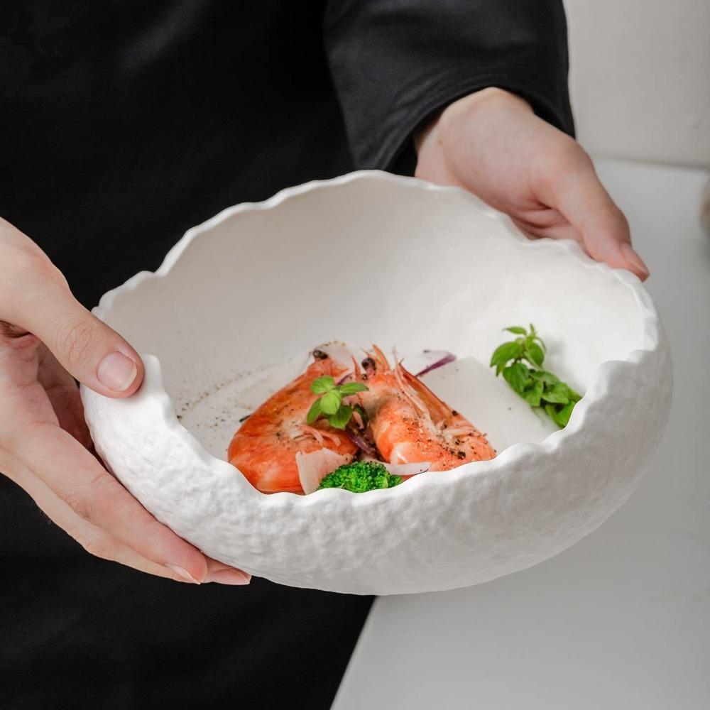 Matte Finish Dessert Bowl Irregular Shape Open Dessert Plates Creative Snack Dish Collection