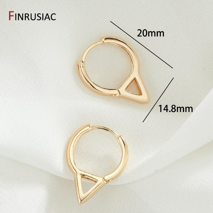 

2025 New Trendy Premium Gold Plated Brass Metal Fashion Hoop Earrings For Women Party Holiday Gifts 1 Pair