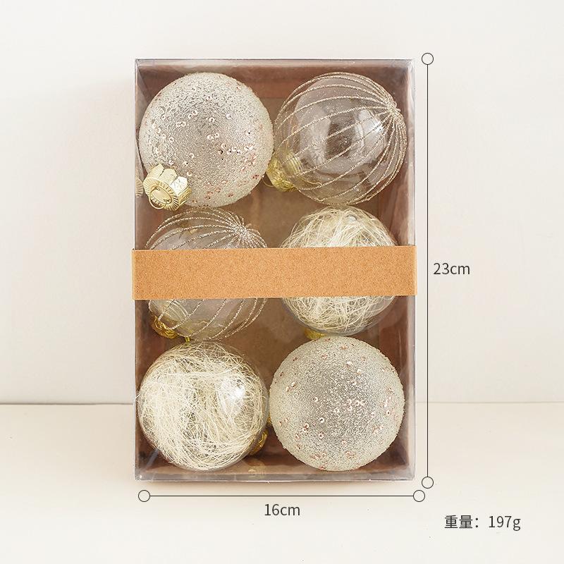 8cm Stoffbezogene Weihnachtskugeln Baumschmuck für Feiertagsdeko Heimparty Geschenk Dekorationen