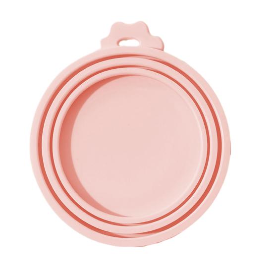 Silicone Pet Food Can Lid for Dog and Cat 3 Size Food Can Lid Dustproof Moisture Proof Food Can Lid Safe Odorless Reusable Pet Food розовый
