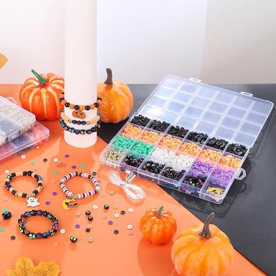 Halloween Clay Beads Kit Friendship Black Letter Bracelet Making Kit with Varieties of Charms for Jewelry Making DIY Crafts