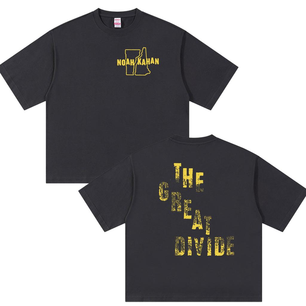 Vintage Noah Kahan The Great Divide Tour 2026 T-Shirt Unisex Hip Hop Mode Kurzarm T-Shirts 100% Baumwolle T-Shirt Streetwear