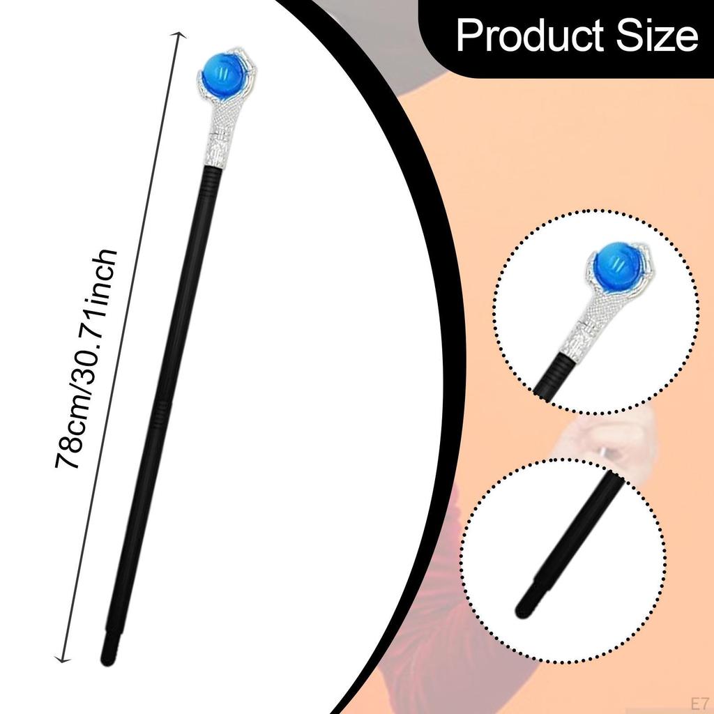 Halloween Costume Walking Cane for Festivals Stage Performance Show Birthday Red Color Ball