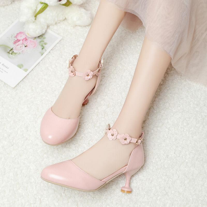 

Новые принцессные сандалии, студенческие туфли для детей среднего и старшего возраста, детские сандалии для маленькой девочки, розовые сандалии для девочек в стиле лолита 39 (inner length 24.5cm) розовый