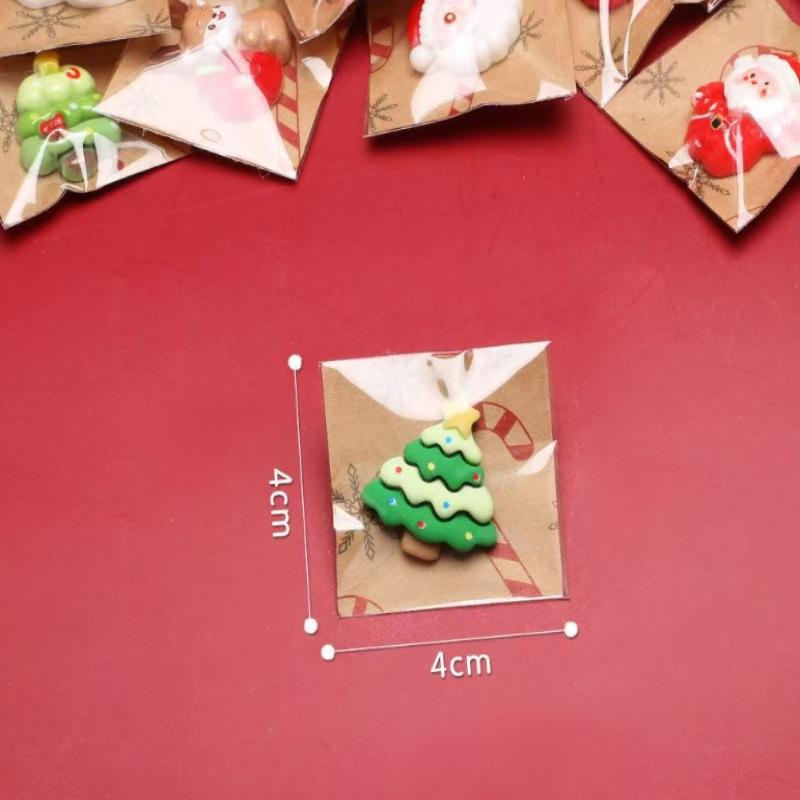 

10pcs Mixed Resin Christmas Fridge Magnets, Santa Claus, Snowman, Christmas Tree Decorations In Various Styles For Gift різнокольоровий
